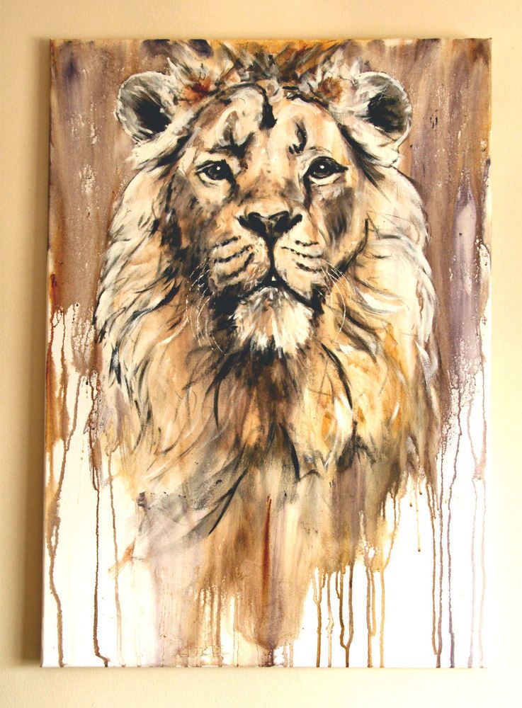 737x1000 Lion Chandra, Original Acrylic Painting, Animal Painting By - Animal Painting