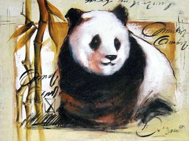 640x476 Kids Mix Panda Animal Paintings Uae Dubai Rak - Animal Painting For Kids