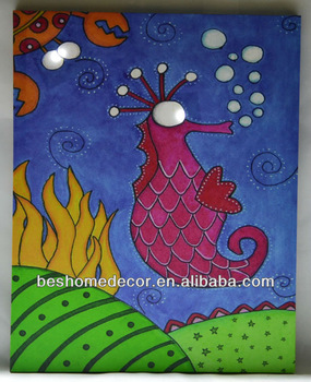 285x350 Led Cartoon Animal Painting For Kids Room,light Up Wall Hanging - Animal Painting For Kids