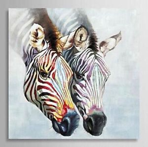 300x299 Hand Painted Canvas Painting Abstract Zebra In Love Animal Oil - Animal Painting On Canvas