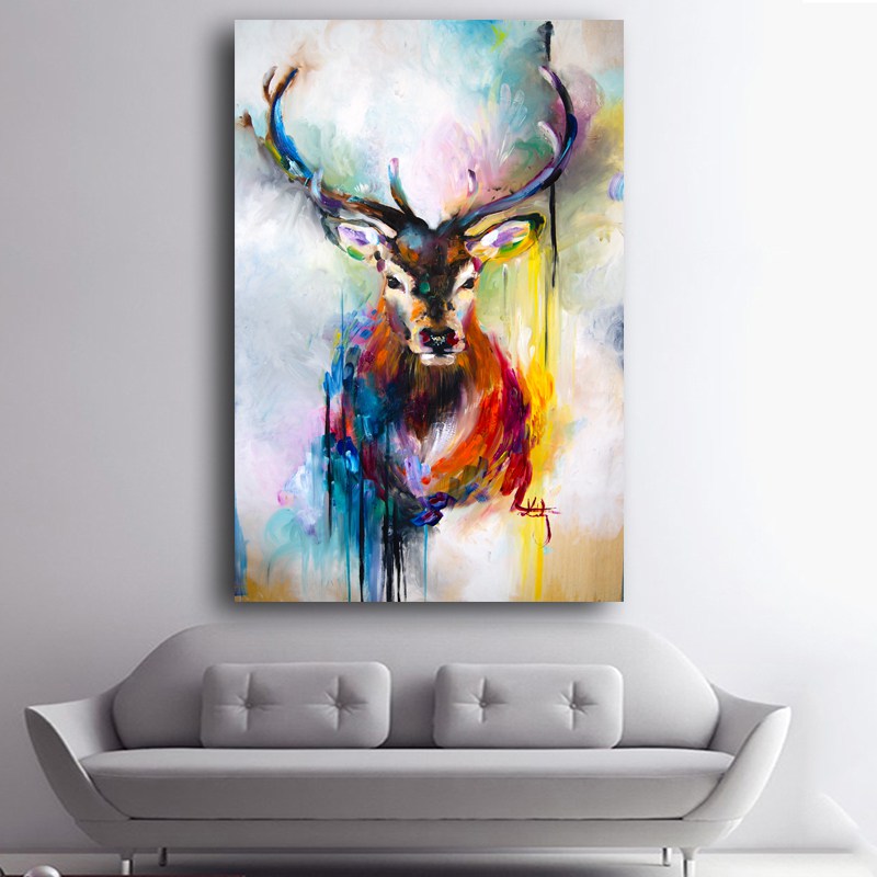 800x800 Deer Pictures Decorative Painting Modern Living Room - Animal Painting On Canvas