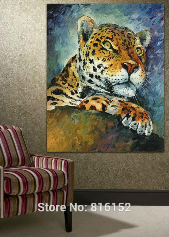 571x800 Leopard African Wild Animal Wall Painting Palette Knite Oil - Animal Painting Online