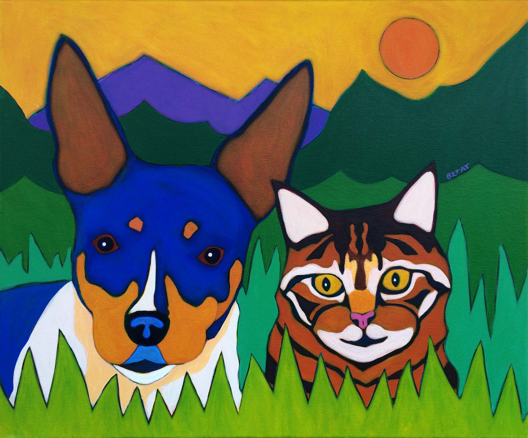 1810x1500 Premiere Contemporary Custom Pet Portrait Paintings - Animal Portrait Painting