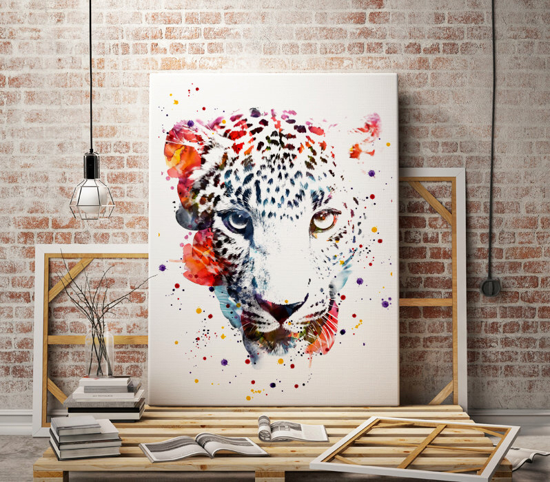 798x700 Leopard Print Artwork Watercolor Jaguar Art Print Animal Print - Animal Print Painting