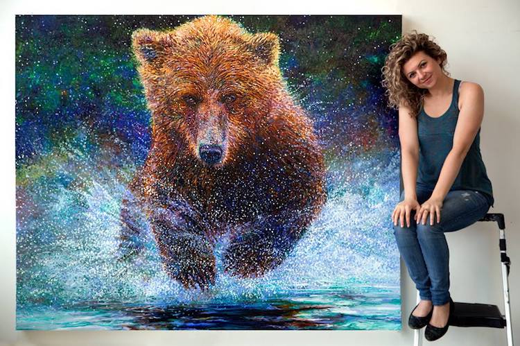 750x499 Finger Painting Artist Uses Childhood Technique In Vibrant Works - Animals Painting Art