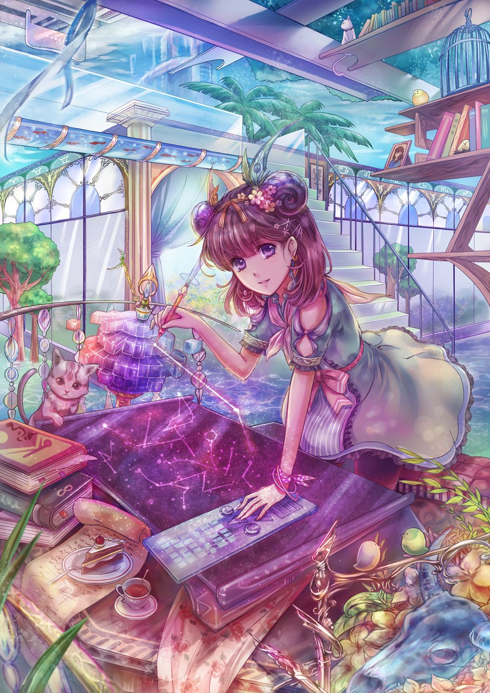 1000x1414 Painting Girl By On @ Anime - Anime About Painting