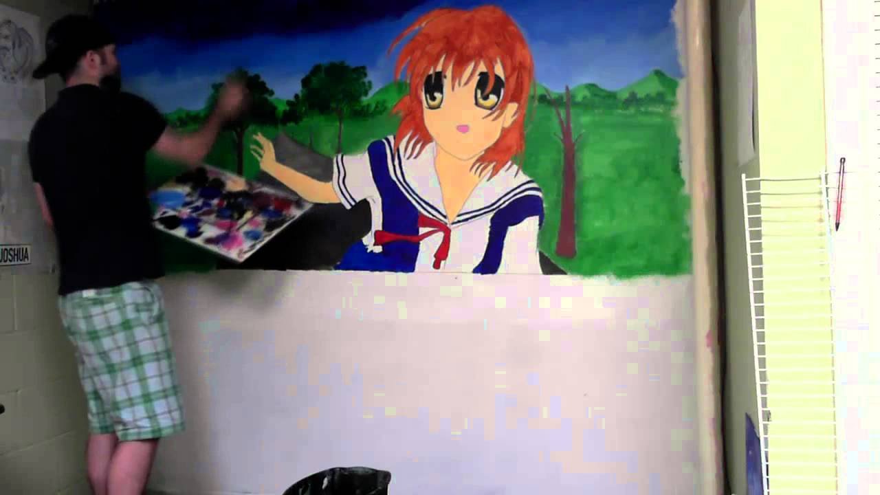 1280x720 Huge Anime Wall Painting Clannad In Acrylics - Anime About Painting