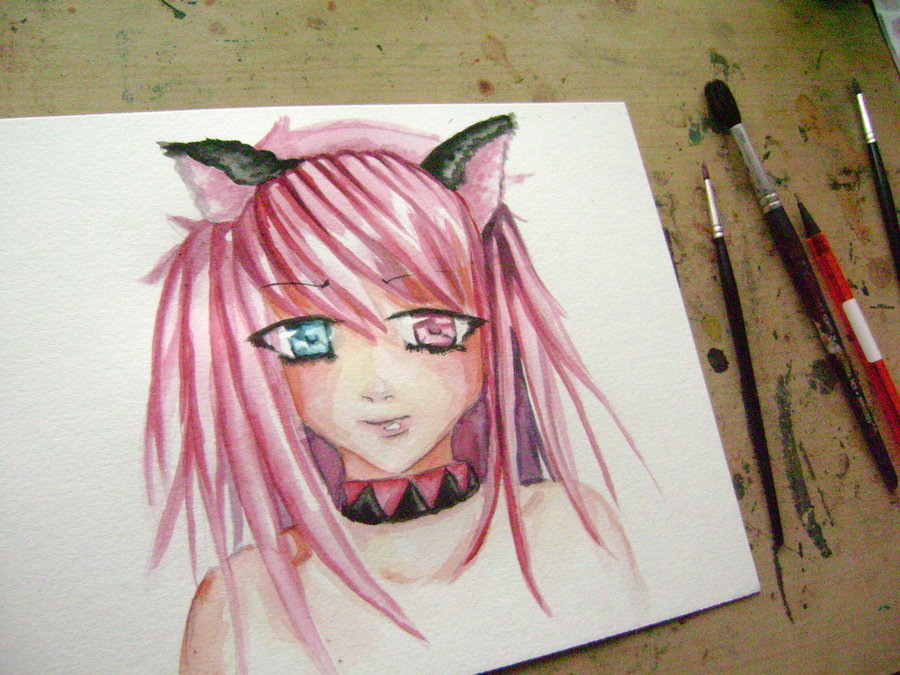 900x675 Anime Girl Painting Video By Klaudrawstuff - Anime About Painting