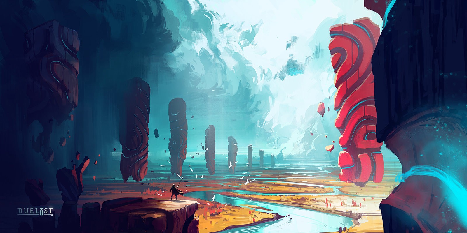 1600x800 Sci Fi Anime Landscape Art Digitalart.io - Anime Art Painting