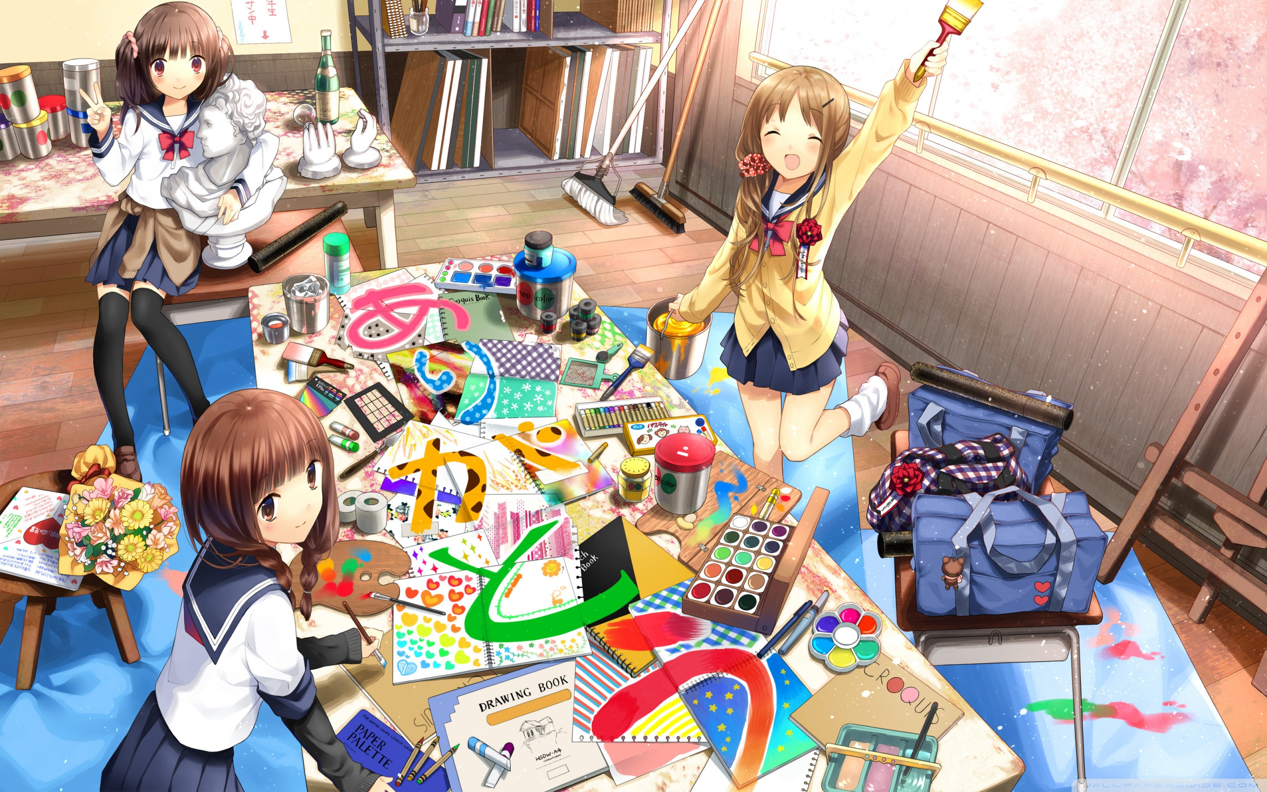2560x1600 Girls Painting 4k Hd Desktop Wallpaper - Anime Girl Painting