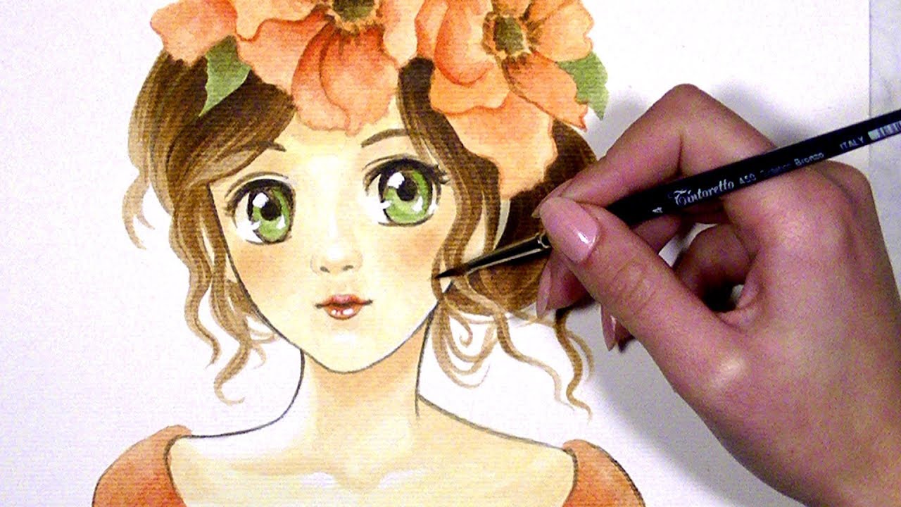 1280x720 Anime Girl Speed Painting - Anime Girl Painting