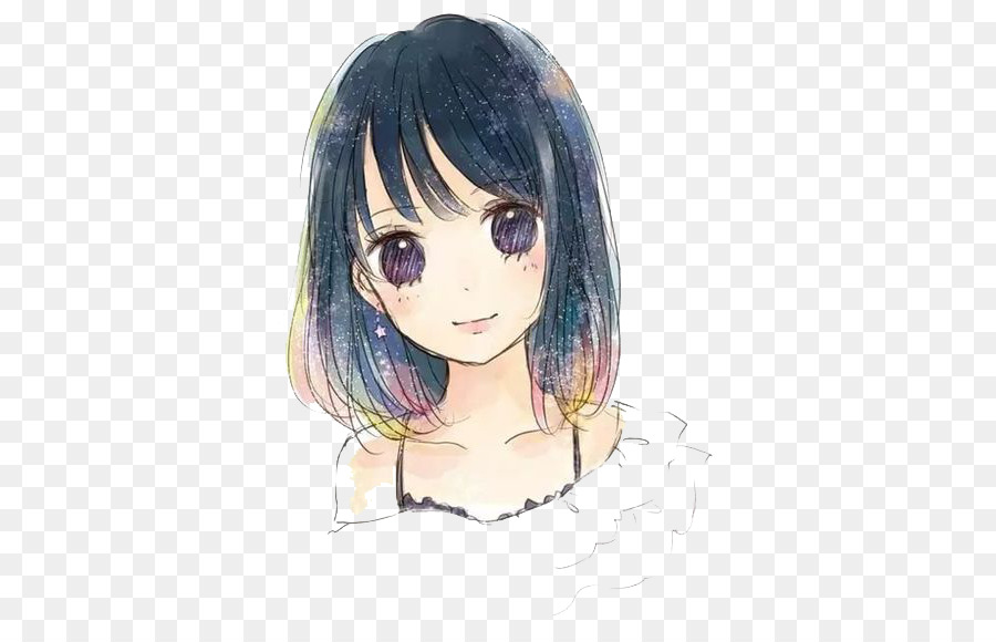 900x580 Anime Suiginto Manga Watercolor Painting - Anime Girl Painting