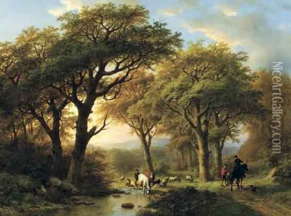 600x447 Paysage D'Ete Anime Oil Painting Reproduction By Eugene Joseph - Anime Oil Painting