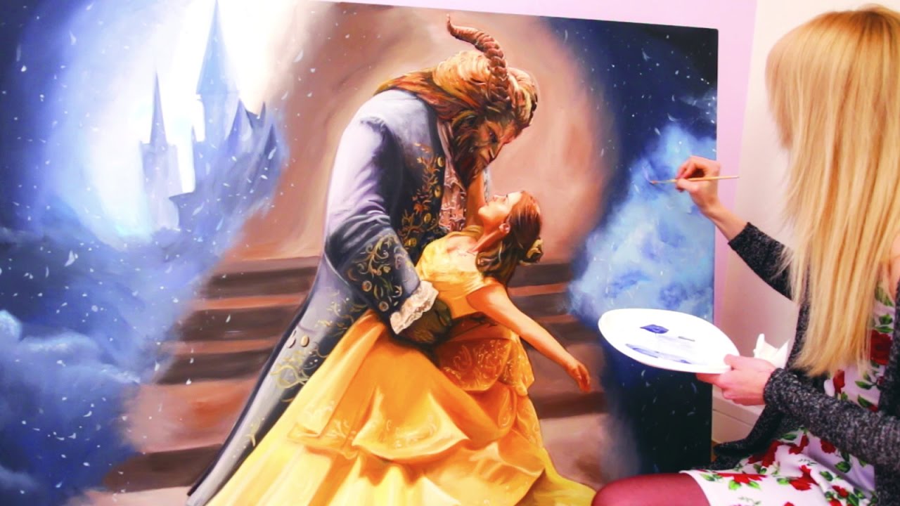 1280x720 Beauty And The Beast - Anime Oil Painting
