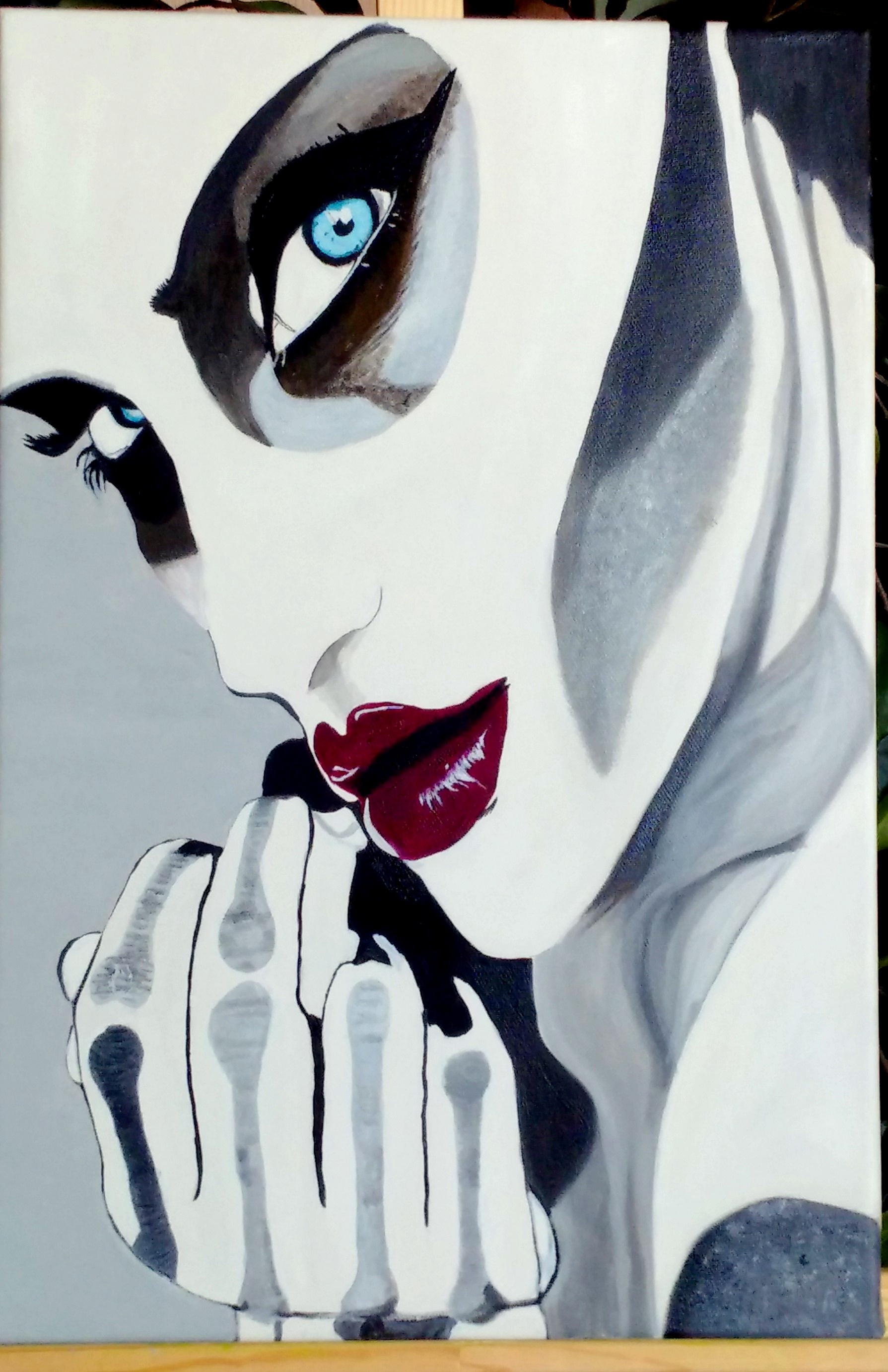 1789x2765 Free Images Woman, Halloween, Blue Eye, Face, Sketch, Drawing - Anime Painting