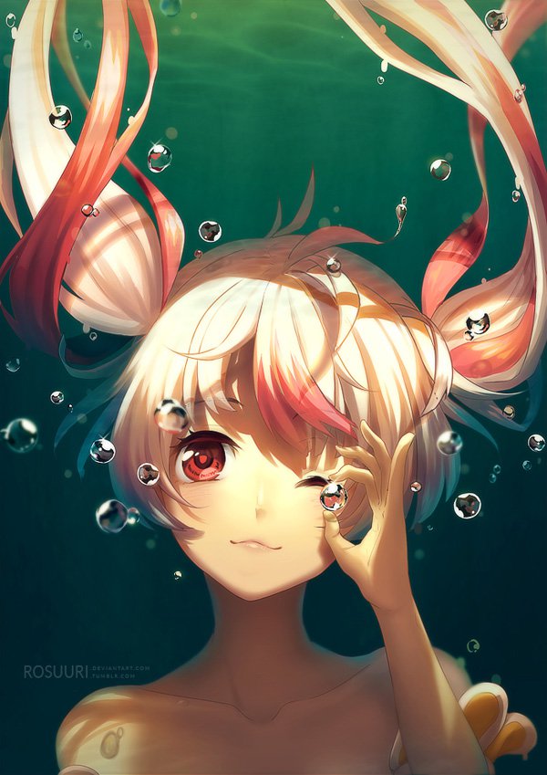 600x849 Lovely Manga And Anime Paintings By Roslee - Anime Painting