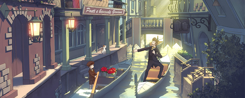 800x320 Painting Anime Venice Scene - Anime Painting Games