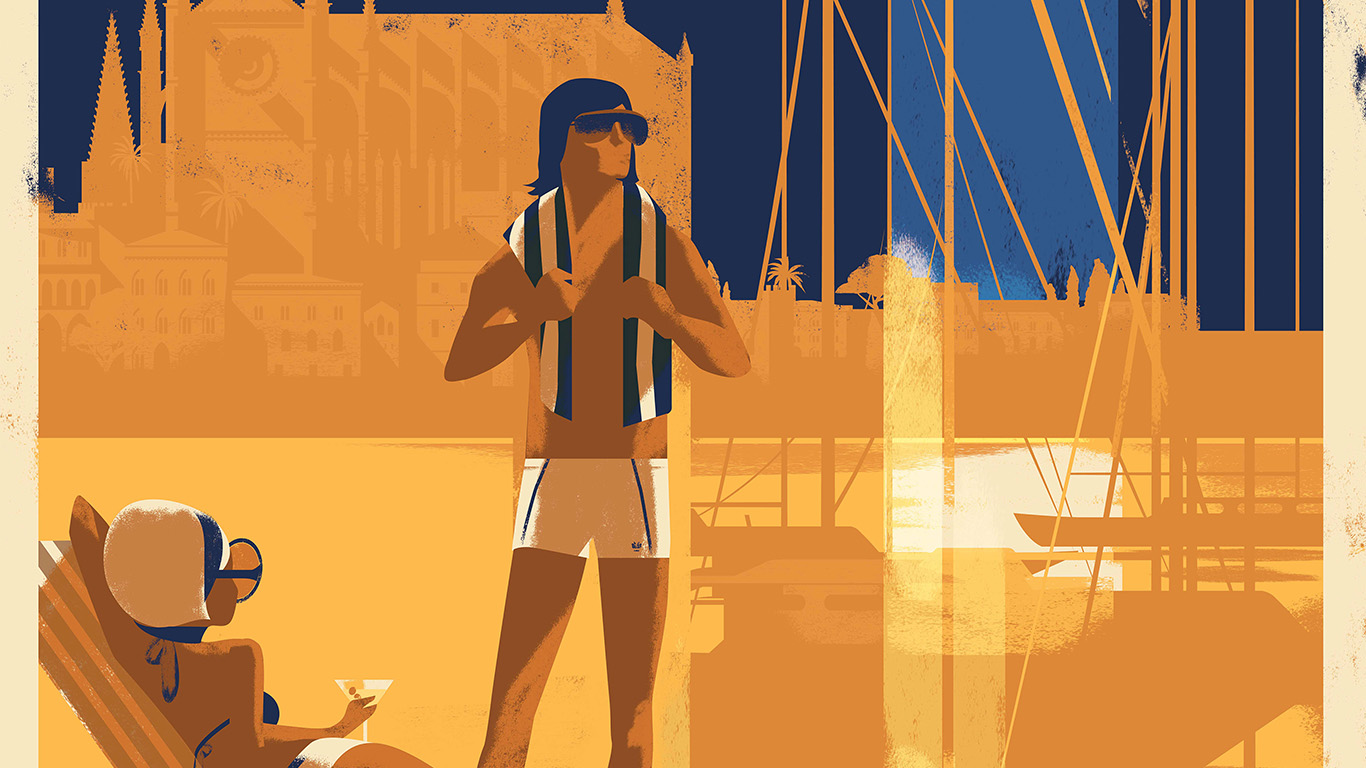 1366x768 Wallpaper For Desktop, Laptop Bd12 Vacation Blue Yellow Anime - Anime Painting Games