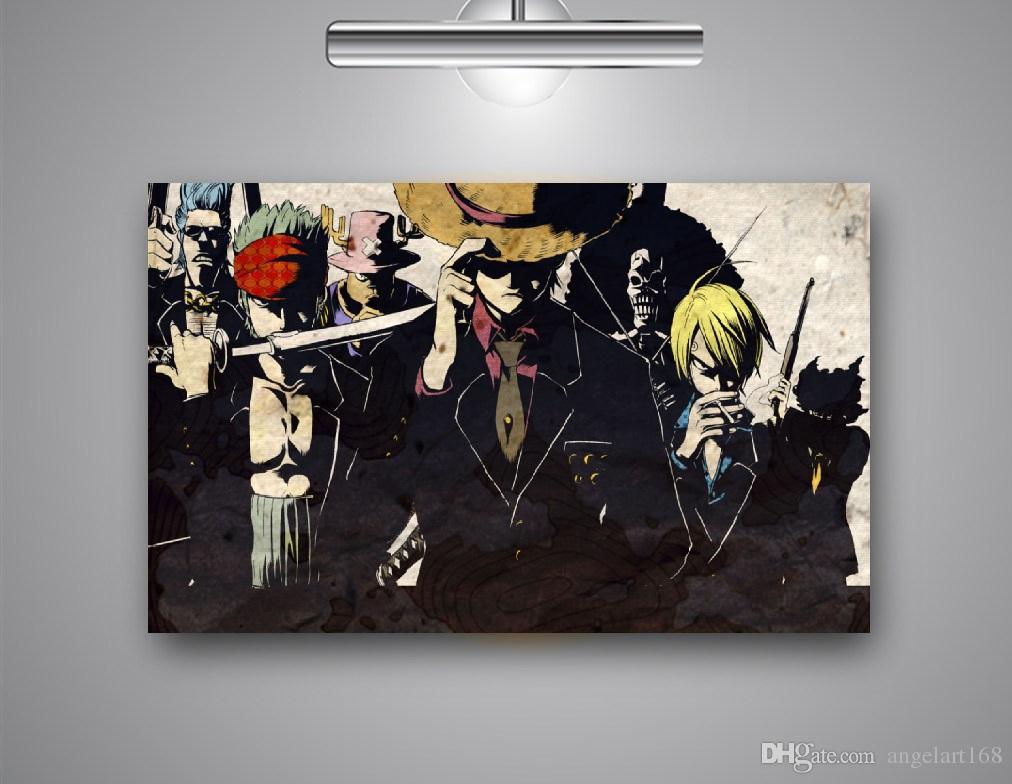 1012x784 Single Unframed One Piece Anime Abstract Painting Black Oil - Anime Painting Online