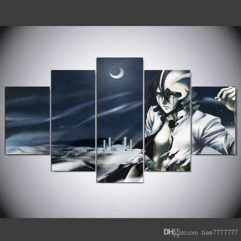 800x800 Unframed 5 Panel Home Decorative Black And White Painting Modern - Anime Painting Online