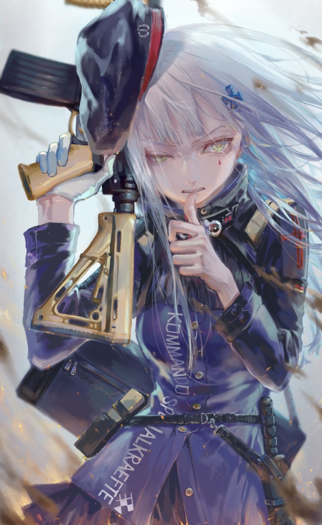 650x1059 Wallpaper Girls Frontline, Hk416, Painting, Anime Games, Military - Anime Painting Online