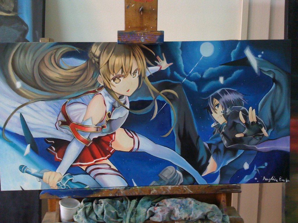 1024x768 Sword Artline By Revyel - Anime Painting Online