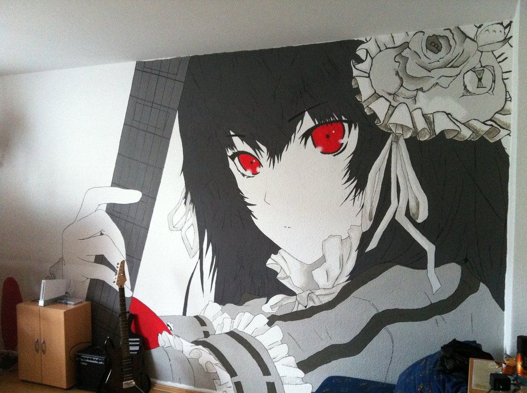 1034x772 Mural Anime Painting By Theseraphion - Anime Wall Painting