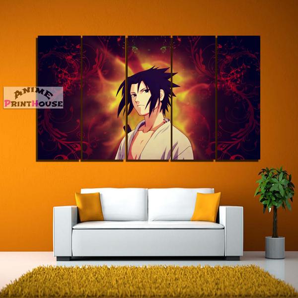 600x600 Naruto Series Sasuke Canvas Painting Wall Decor Anime Print House - Anime Wall Painting
