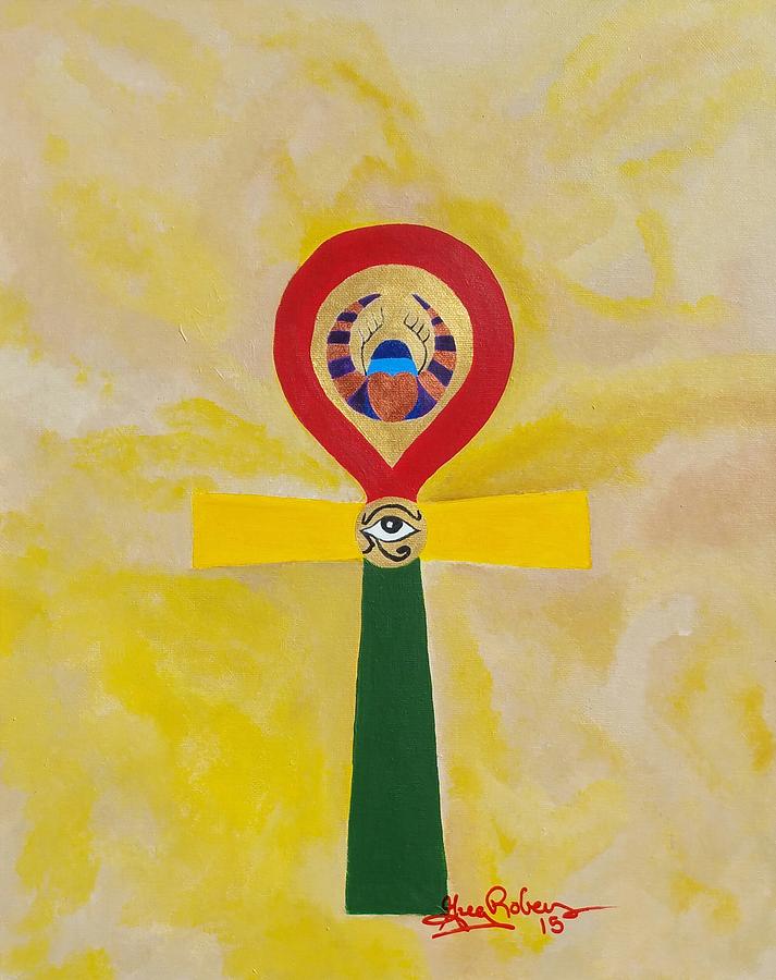 713x900 Ankh Of The King Painting By Greg Roberson - Ankh Painting