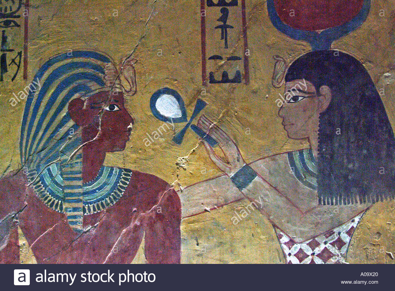 1300x956 Colourful Image The Goddess Hathorfering The Ankh Gift - Ankh Painting