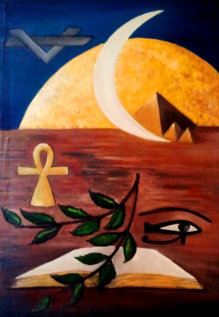 770x1112 Saatchi Art Ankh Symbol Painting By Liana Horbaniuc - Ankh Painting