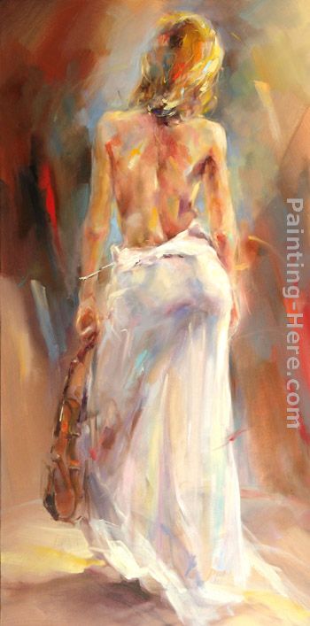 350x707 Anna Razumovskaya Red Violin Painting Anysize 50% Off - Anna Painting