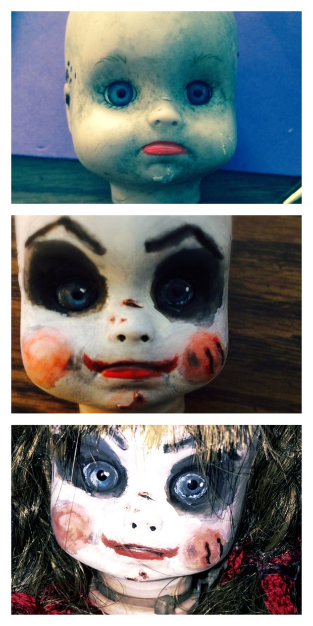 632x1264 The Conjuring Annabelle Doll (Head) Painting Wip By Treypainter - Annabelle Painting