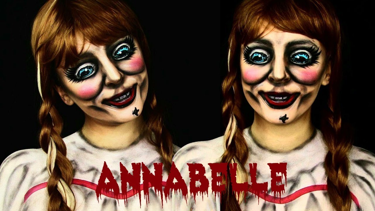 1280x720 Annabelle Halloween Makeup And Body Paint Tutorial - Annabelle Painting