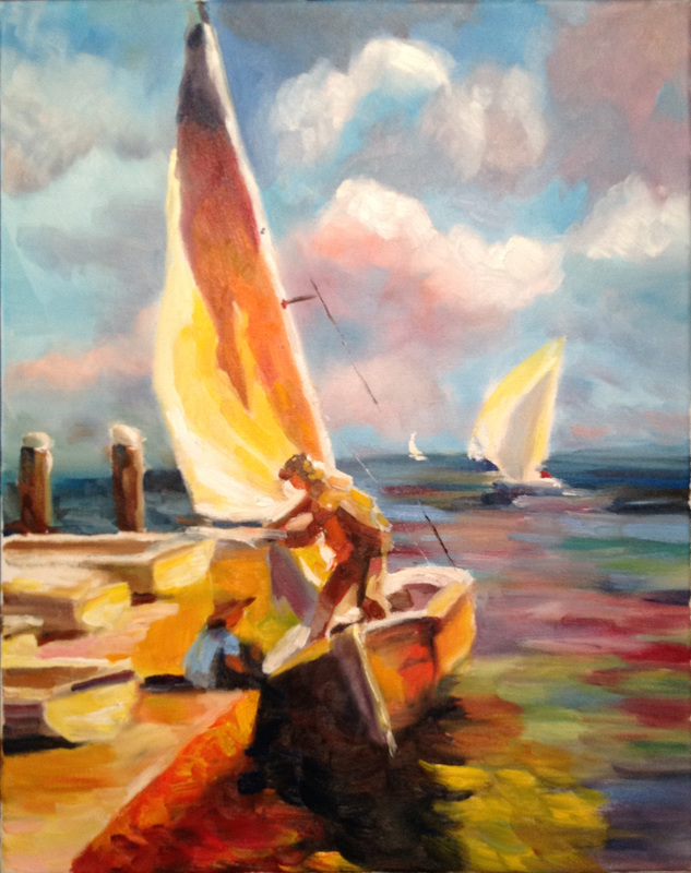 633x800 Boats - Annapolis Painting