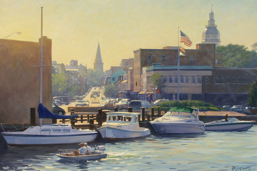 849x566 Cityscapes Bradley Stevens - Annapolis Painting