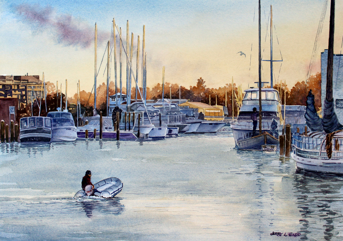 1200x846 Marine Watercolor Paintings Sunset - Annapolis Painting