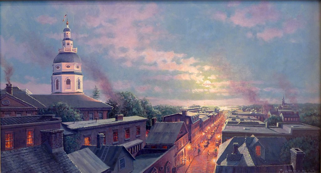 1024x553 Moonrise Over Annapolis - Annapolis Painting