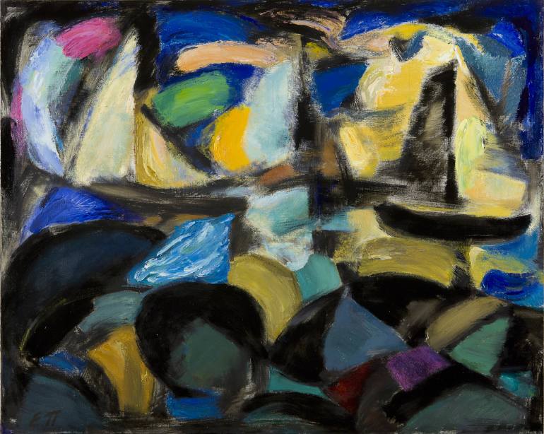 770x614 Saatchi Art New Year Night In Annapolis Painting By Elena Palamarchuk - Annapolis Painting