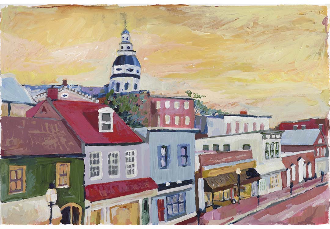 1080x750 Buy Kim Hovell Main Street, Annapolis Print Annapolis Home Decor - Annapolis Painting