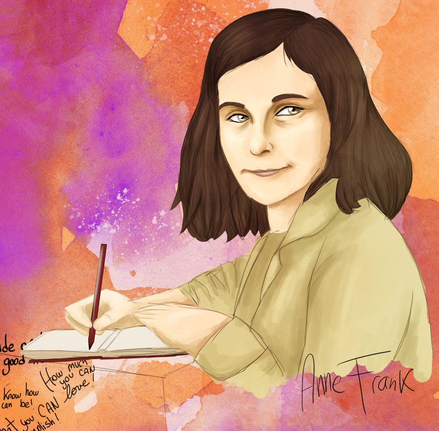 900x885 Anne Frank By Danieh - Anne Frank Painting