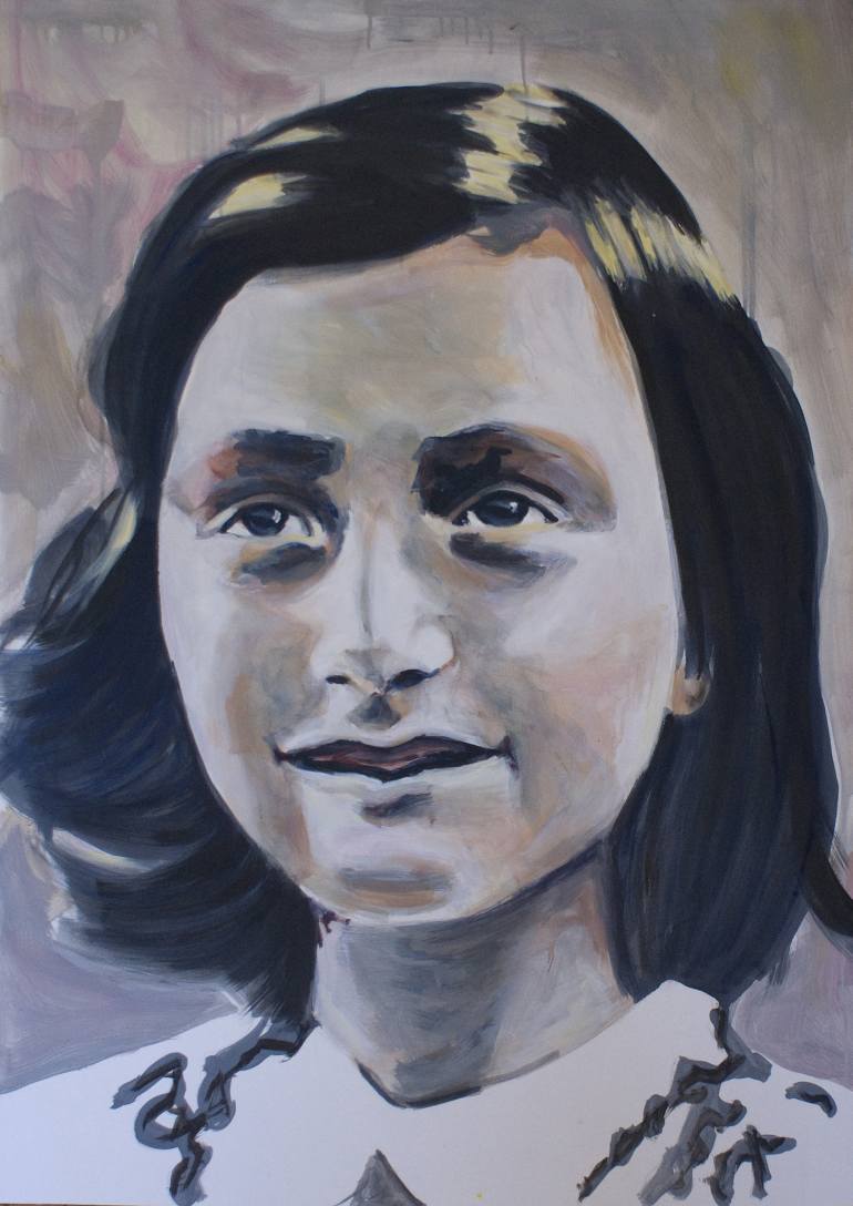 770x1088 Saatchi Art Forever Young Anne Frank Painting By Angela Peters - Anne Frank Painting