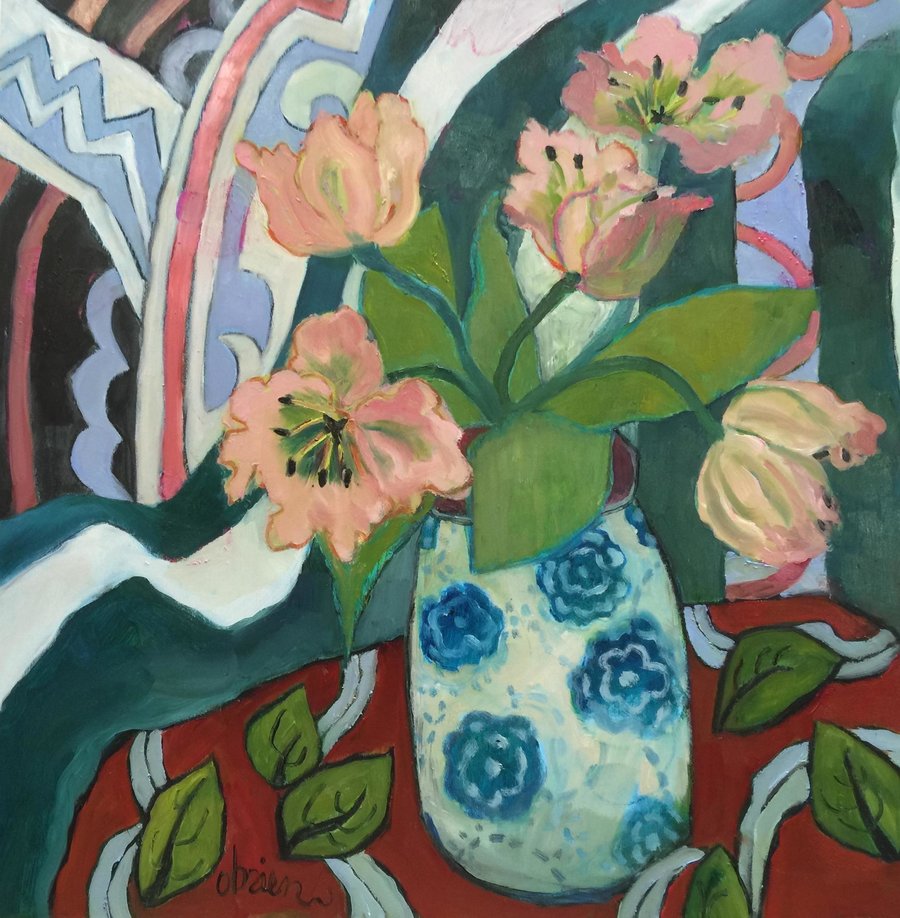 900x918 Annie O'Brien Gonzales Floral Still Life Oil Painting With Daniel - Annie Painting