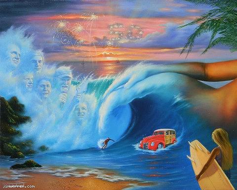 480x385 Beach Boys 50th Anniversary Painting By Jim Warren - Anniversary Painting