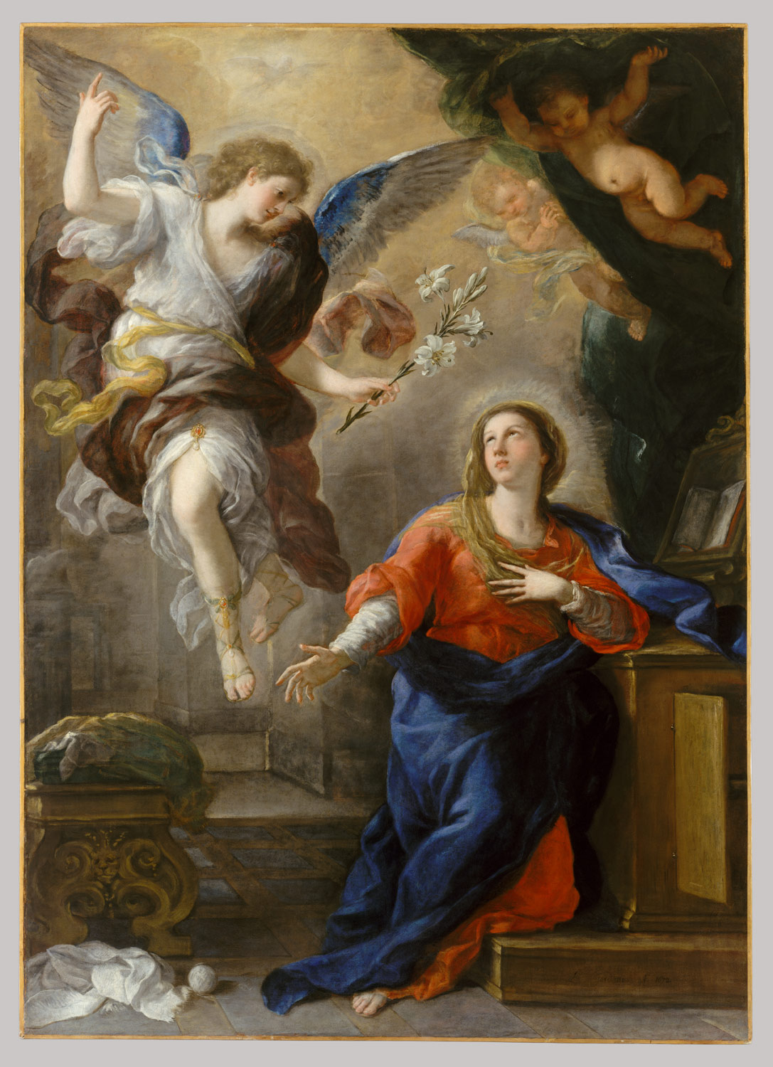 1087x1500 The Annunciation Luca Giordano 1973.311.2 Work Of Art - Annunciation Painting