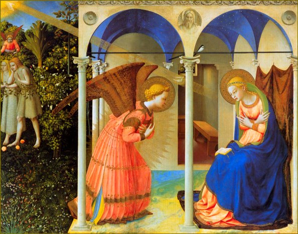 594x468 Paintings Of The Annunciation - Annunciation Of Mary Painting