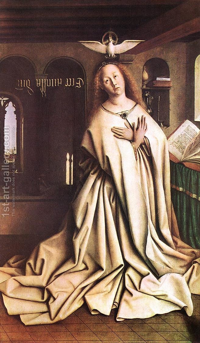657x1123 The Ghent Altarpiece Mary Of The Annunciation 1432 Jan Van Eyck - Annunciation Of Mary Painting