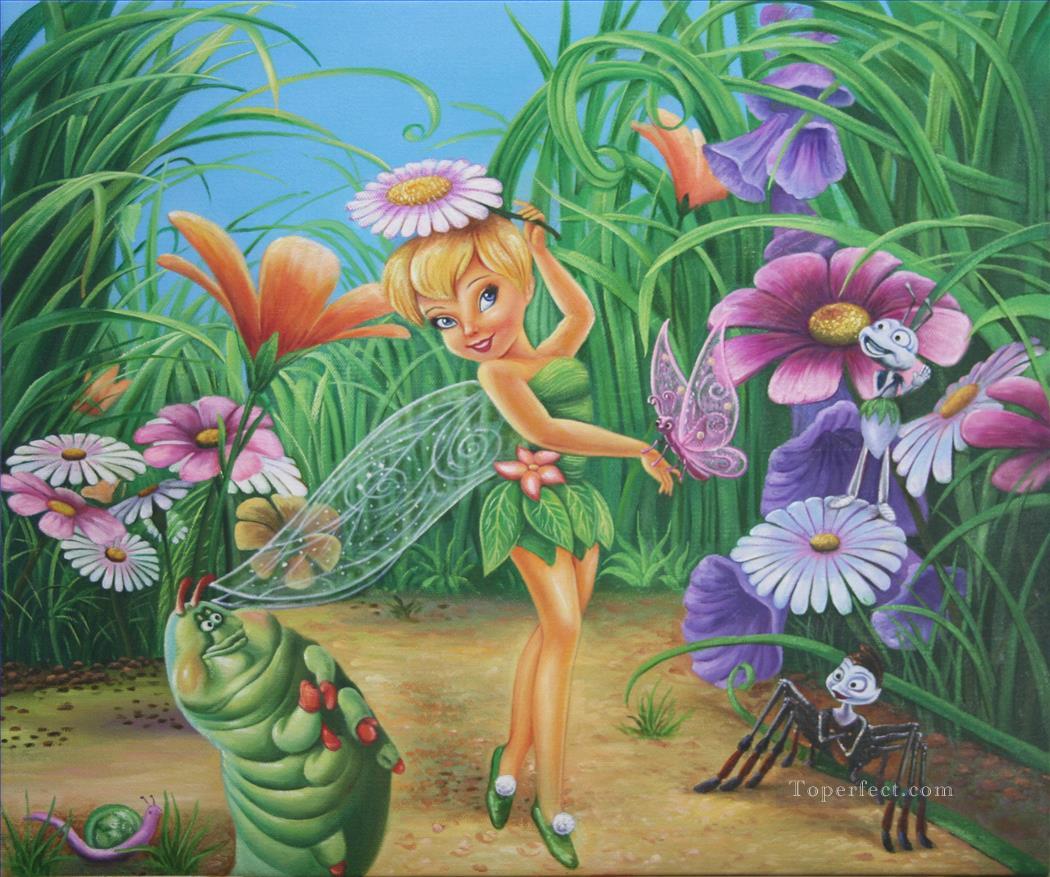 1050x877 Fairy Tinkerbell And Her Friends Butterfly Ant Spider Caterpillar - Ant Painting