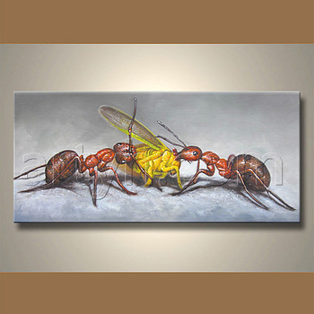 350x350 Pop Handmade Modern Ant Picture Image Animal Fight Oil Painting - Ant Painting