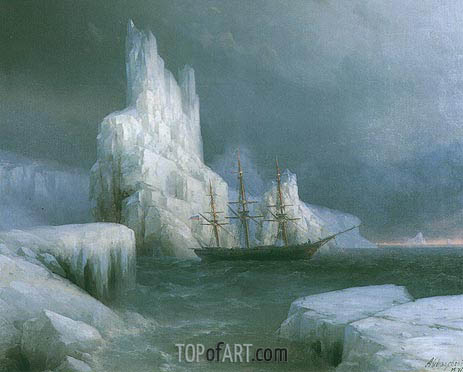 463x372 Ice Mountains In Antarctica, Icebergs Aivazovsky Painting - Antarctica Painting
